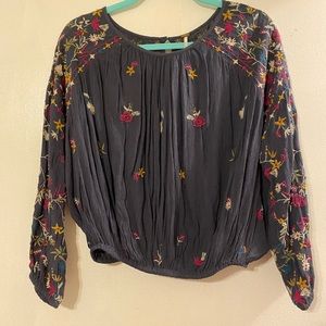 NWT Free People Embroidered Top